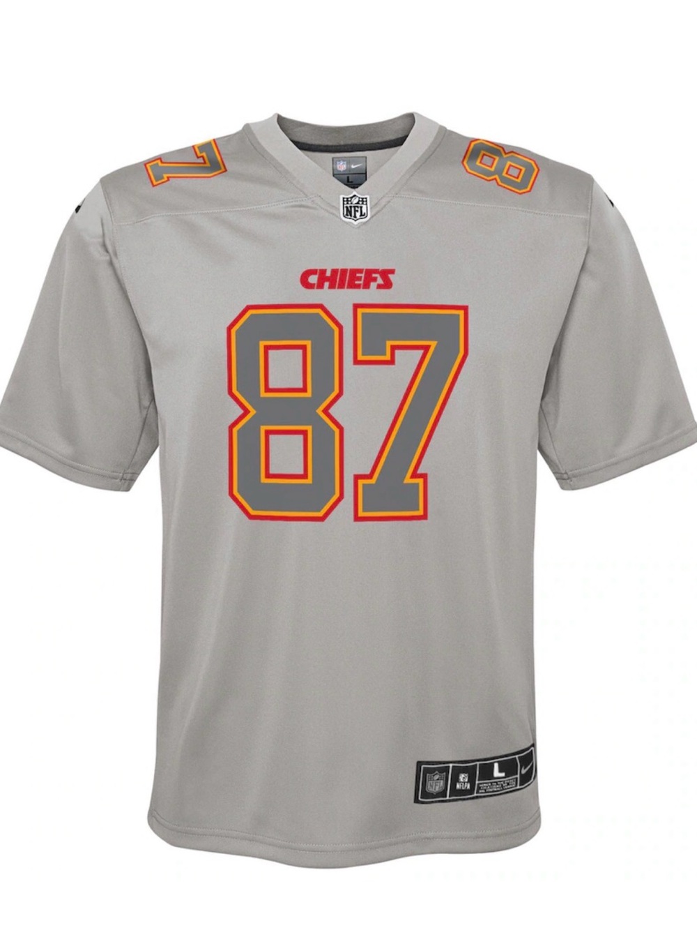 Nike Gray Chiefs #87 Travis Kelce Football Jersey Youth Large Like New